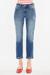 Evelin Mid Rise Cropped Straight Jeans