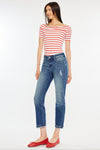 Evelin Mid Rise Cropped Straight Jeans