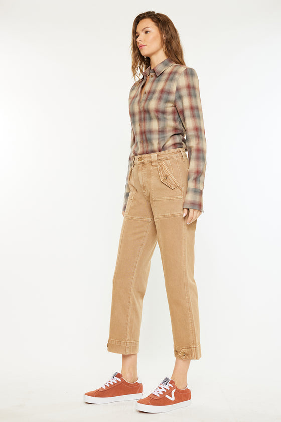 Ronnie High Rise Slim Straight Leg Cargo Jeans