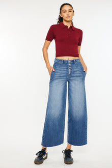  Aliana High Rise Crop Wide Leg Jeans