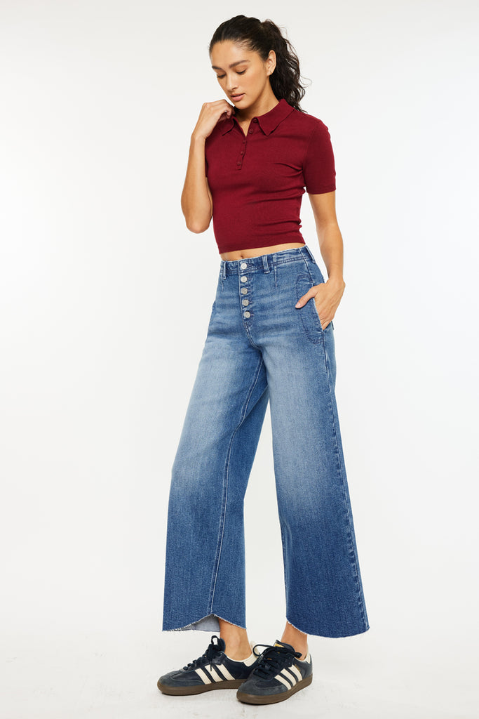 Aliana High Rise Crop Wide Leg Jeans