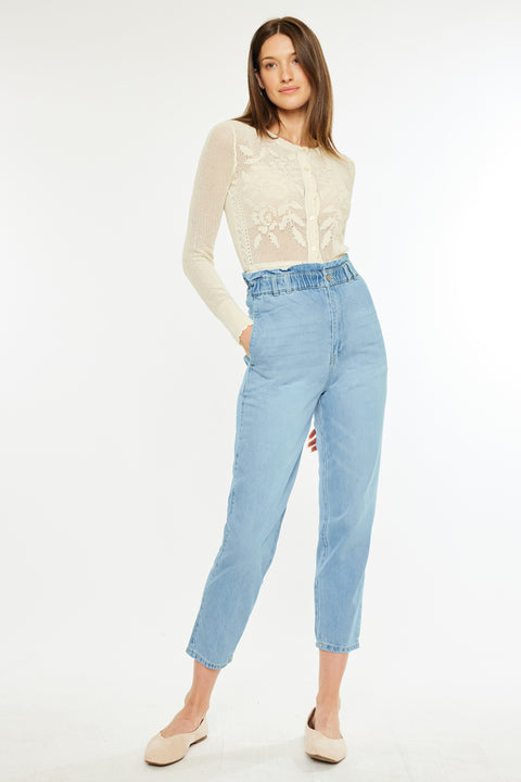 Dottie Ultra High Rise Paper Bag Slouch Fit Jeans