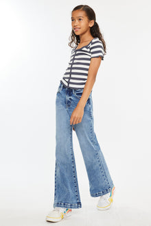  Glen High Rise Wide Leg Flare Kid Jeans - Official Kancan USA