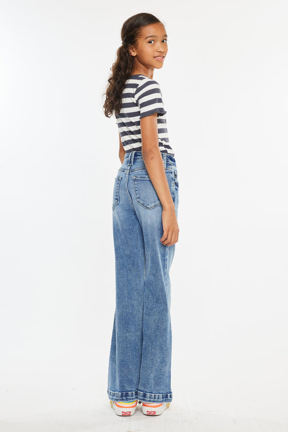 Glen High Rise Wide Leg Flare Kid Jeans - Official Kancan USA