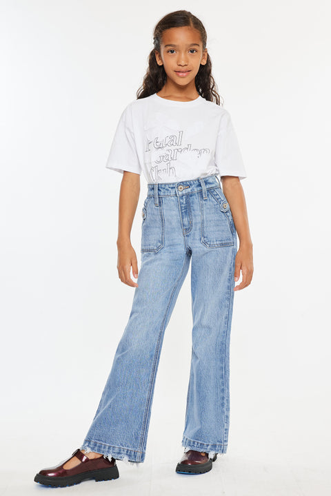 Sherri High Rise Wide Leg Flare Kid Jeans - Official Kancan USA