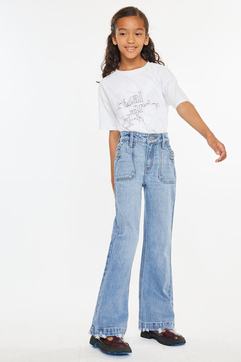 Sherri High Rise Wide Leg Flare Kid Jeans - Official Kancan USA