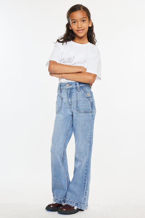 Sherri High Rise Wide Leg Flare Kid Jeans - Official Kancan USA