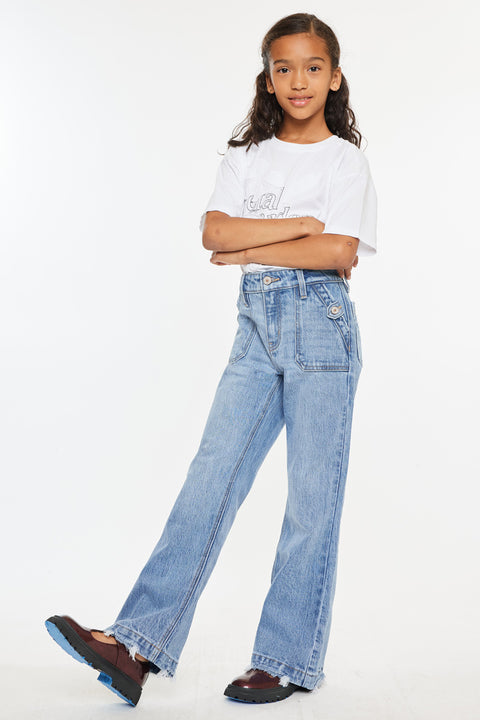 Sherri High Rise Wide Leg Flare Kid Jeans - Official Kancan USA