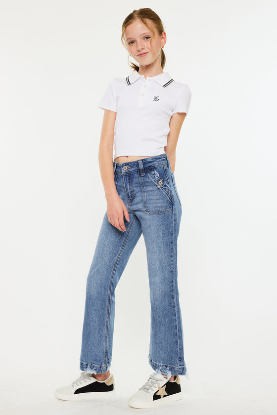 Sherri High Rise Wide Leg Flare Kid Jeans