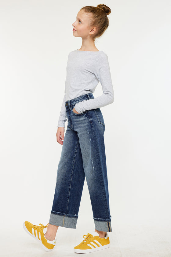 Cleo High Rise Kids Cropped Wide Leg