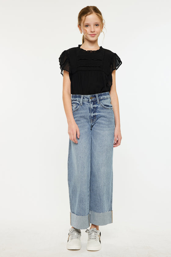 Danielle High Rise Kids Cropped Wide Leg