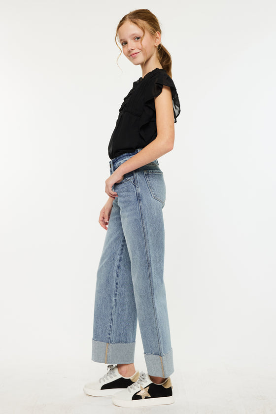 Danielle High Rise Kids Cropped Wide Leg