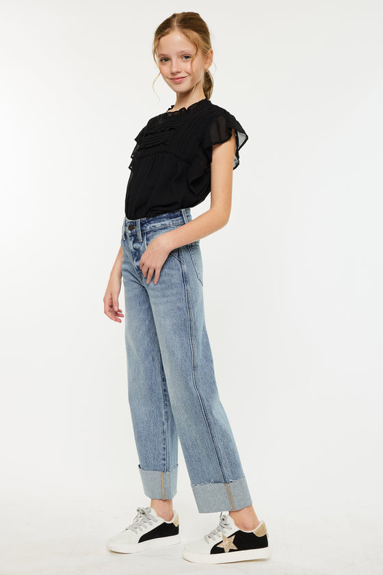 Danielle High Rise Kids Cropped Wide Leg