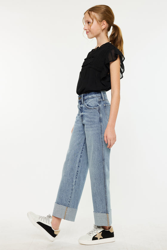 Danielle High Rise Kids Cropped Wide Leg