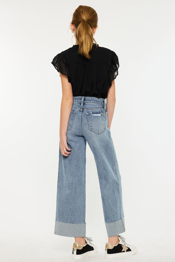 Danielle High Rise Kids Cropped Wide Leg