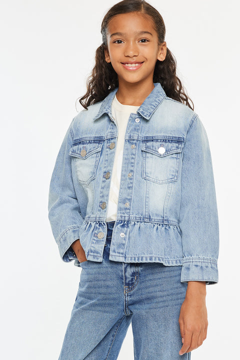 Penny Kids Peplum Denim Jacket - Official Kancan USA