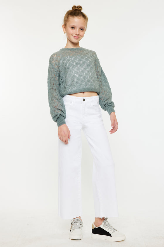 Rue High Rise Kids Cropped Wide Leg