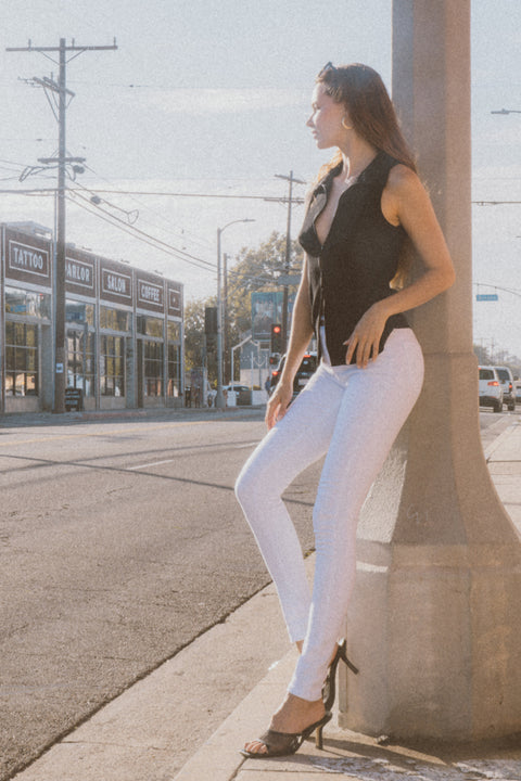 Alabaster High Rise Super Skinny Jeans - Official Kancan USA