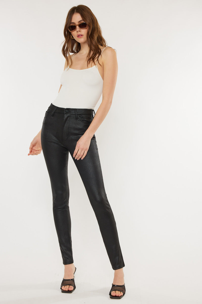 Women's Tall Leather Look Skinny Trousers