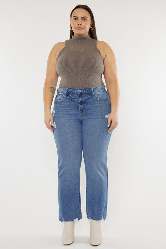 Cassiel High Rise Slim Wide Leg Jeans (Plus Size) - Official Kancan USA