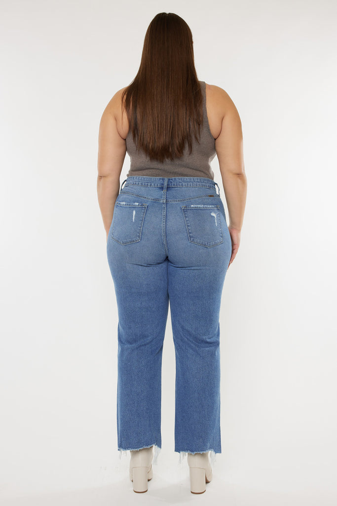 Cassiel High Rise Slim Wide Leg Jeans (Plus Size) - Official Kancan USA