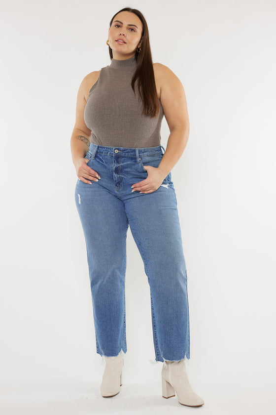 Cassiel High Rise Slim Wide Leg Jeans (Plus Size) - Official Kancan USA