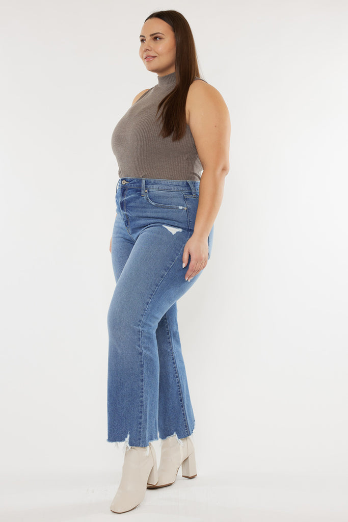 Cassiel High Rise Slim Wide Leg Jeans (Plus Size) - Official Kancan USA