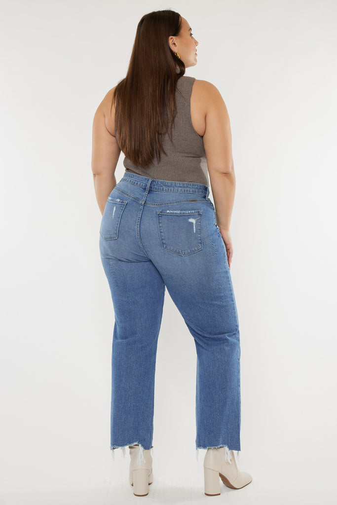 Cassiel High Rise Slim Wide Leg Jeans (Plus Size) - Official Kancan USA