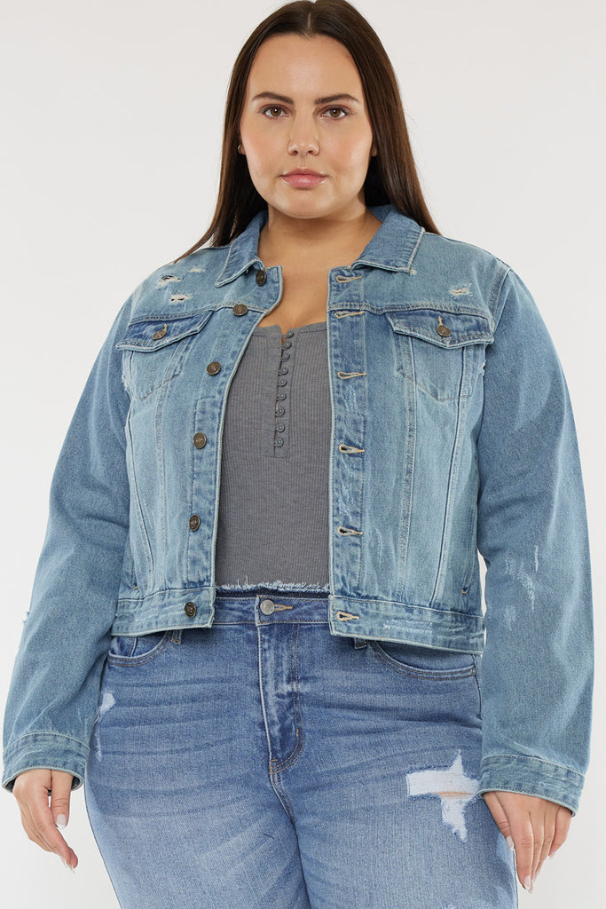 Aria Classic Trucker Denim Jacket (Plus Size) - Official Kancan USA