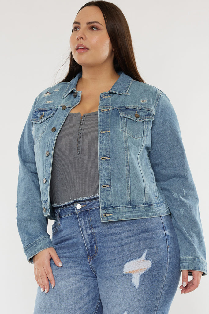 Aria Classic Trucker Denim Jacket (Plus Size) - Official Kancan USA