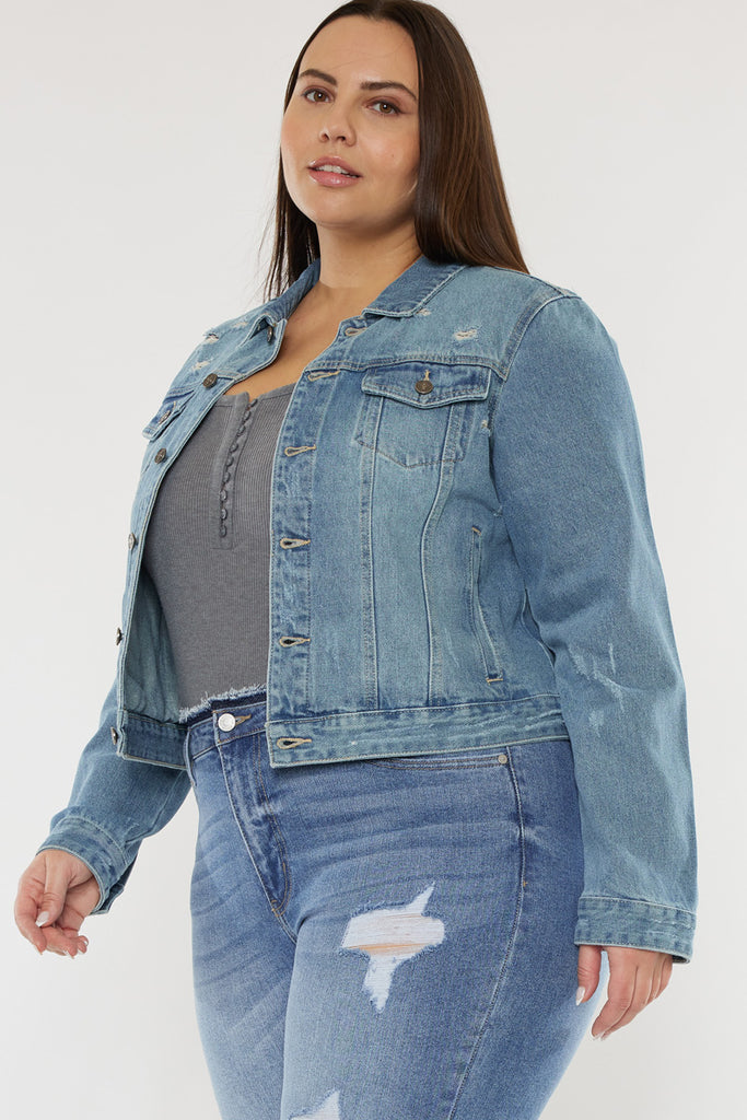 Aria Classic Trucker Denim Jacket (Plus Size) - Official Kancan USA