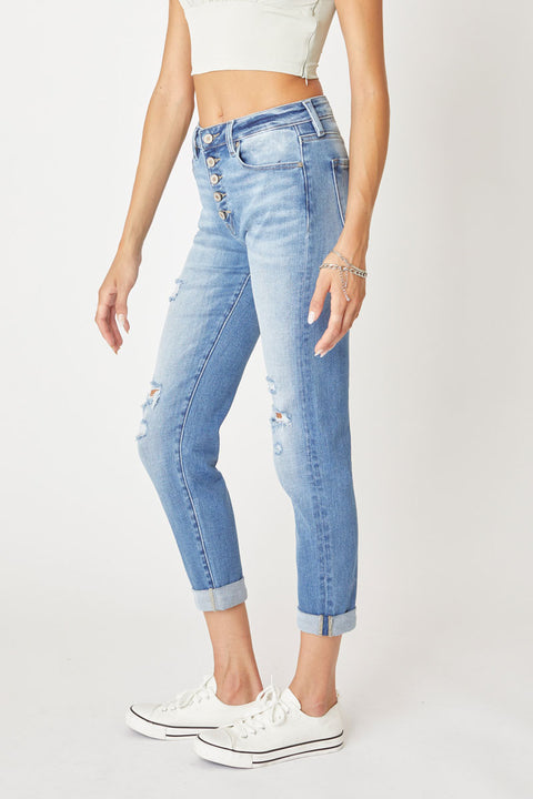 Cali Mid Rise Boyfriend Jeans - Official Kancan USA