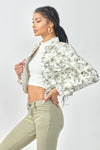 Paisley Floral Print Cropped Trucker Jacket - Official Kancan USA