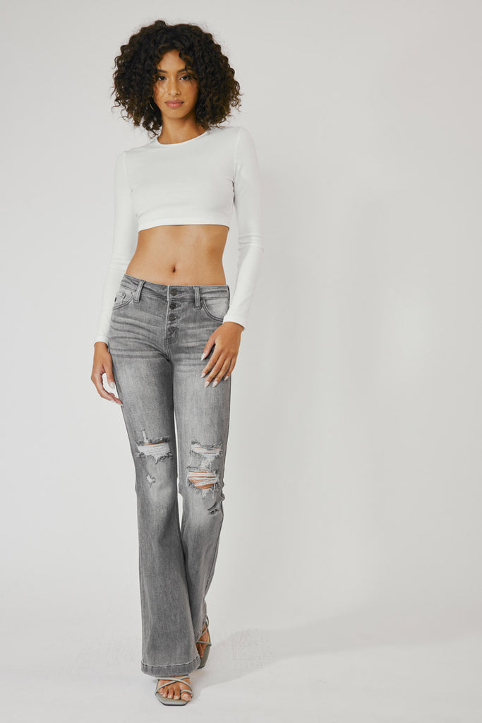 Harlowe Mid Rise Flare Jeans - Official Kancan USA