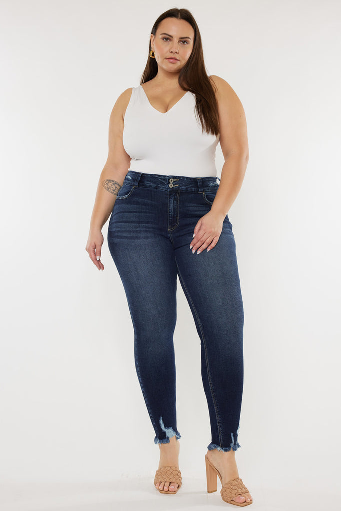 Miami High Rise Ankle Skinny Jeans (Plus Size) - Official Kancan USA