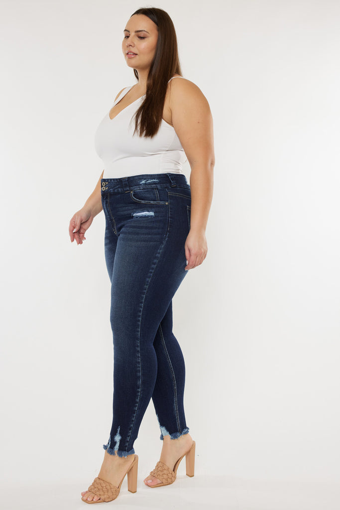 Miami High Rise Ankle Skinny Jeans (Plus Size) - Official Kancan USA