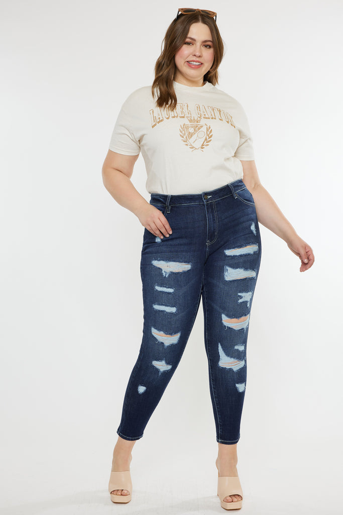 Tanya High Rise Super Skinny Jeans (Plus Size) - Official Kancan USA