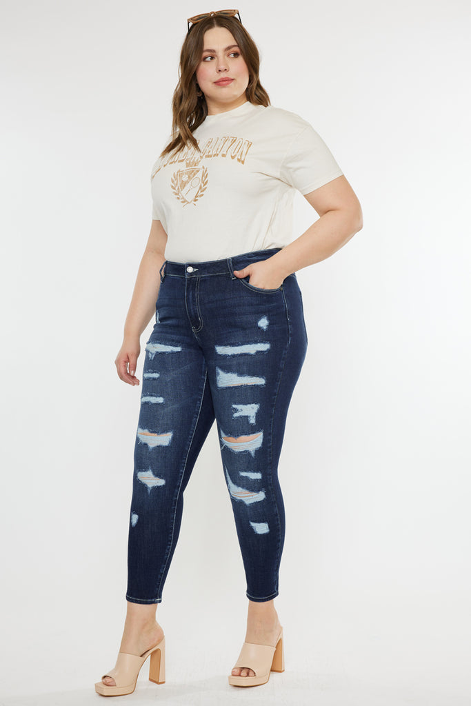 Tanya High Rise Super Skinny Jeans (Plus Size) - Official Kancan USA