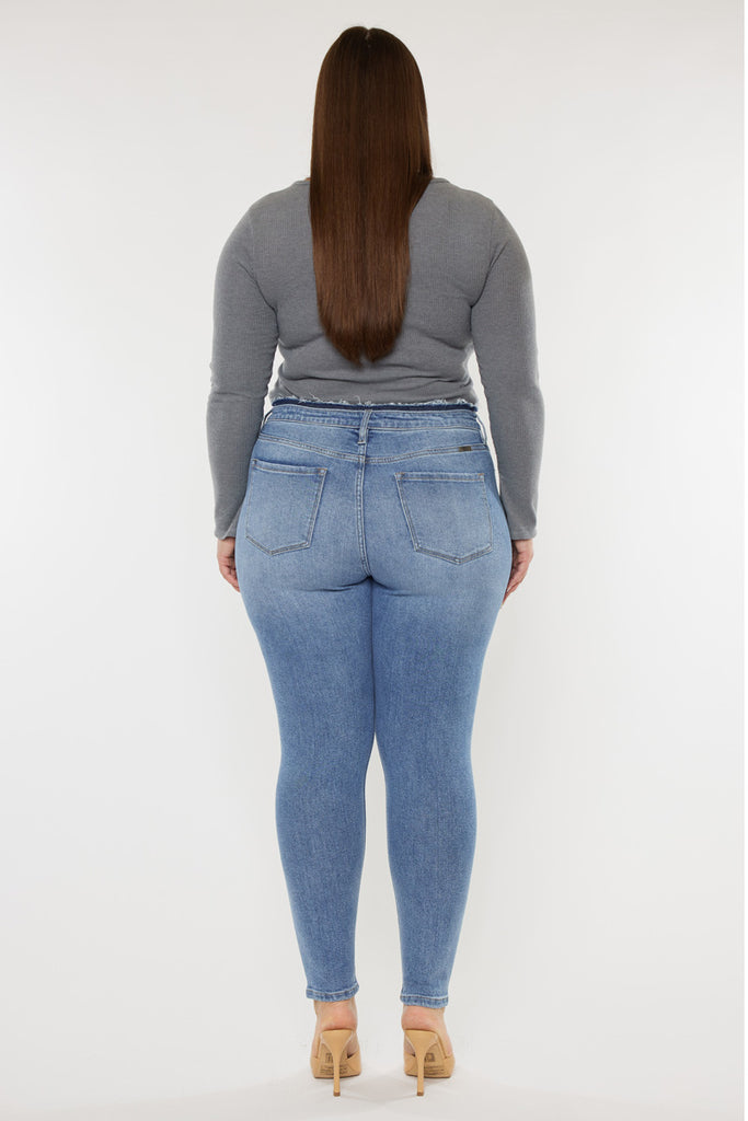 Ivory High Rise Super Skinny Jeans (Plus Size) - Official Kancan USA