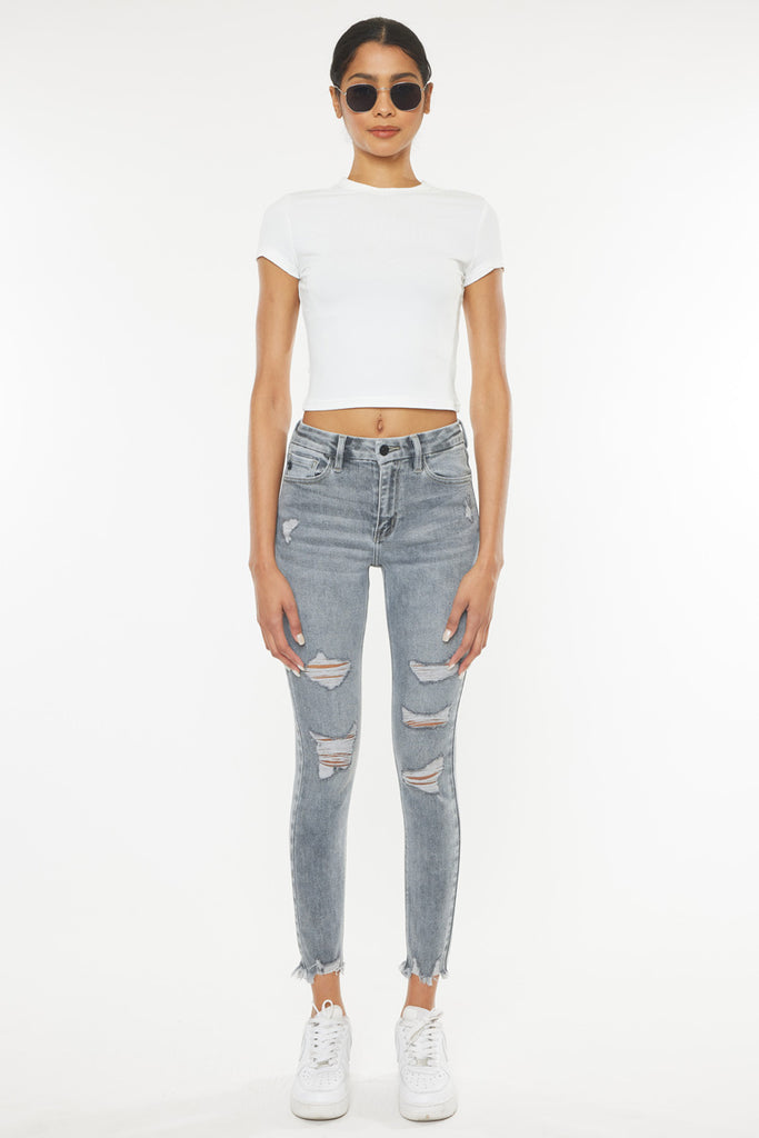 Calista High Rise Ankle Skinny Jeans - Official Kancan USA