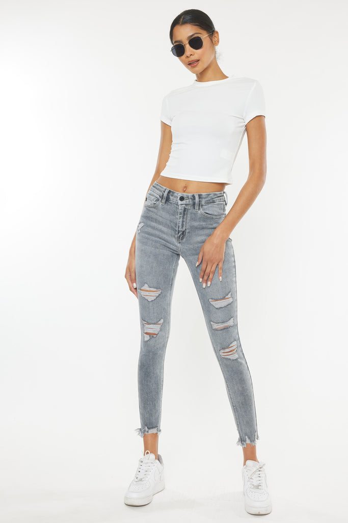 Calista High Rise Ankle Skinny Jeans - Official Kancan USA