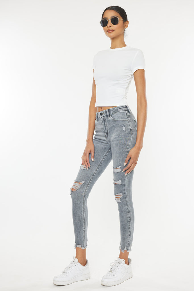 Calista High Rise Ankle Skinny Jeans - Official Kancan USA