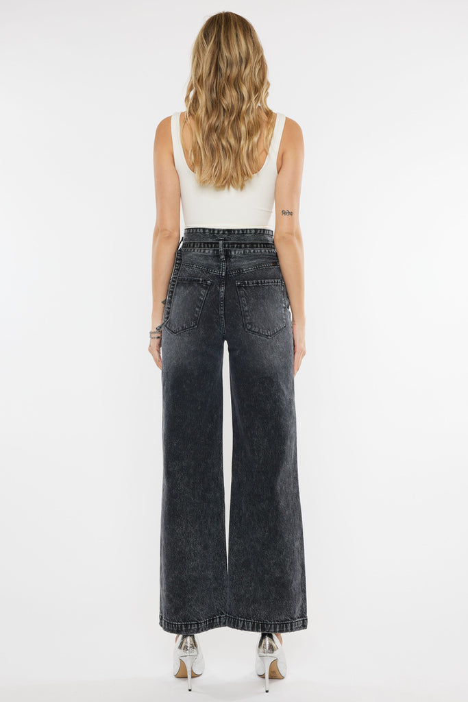 Zinc Ultra High Rise Belted 90's Wide Leg Jeans - Official Kancan USA