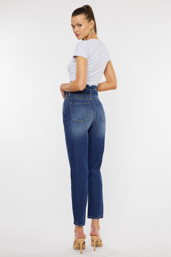 Blossom Ultra High Rise Belted Mom Jeans - Official Kancan USA