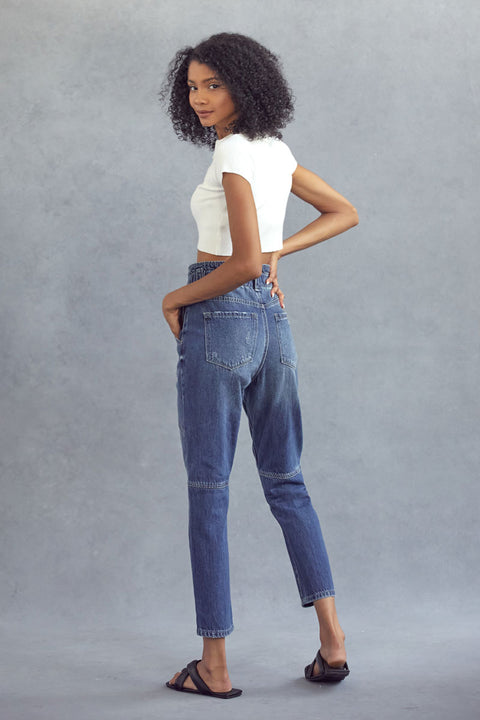 Bronte Ultra High Rise Paperbag Mom Jeans - Official Kancan USA