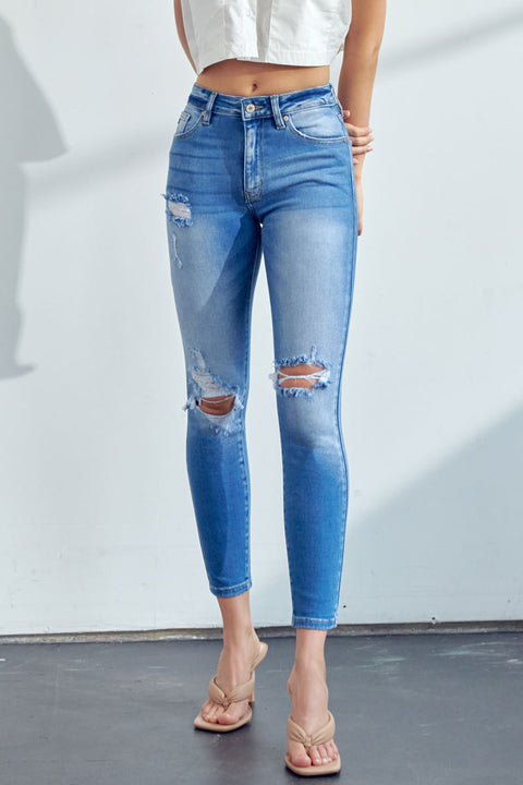 Serena High Rise Ankle Skinny Jeans - Official Kancan USA