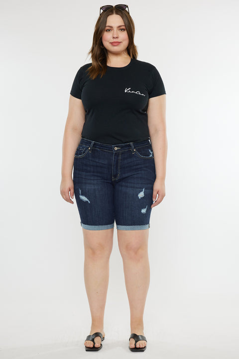 Shelby Mid Rise Bermuda Shorts (Plus Size) - Official Kancan USA