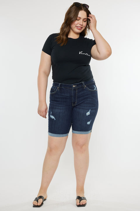 Shelby Mid Rise Bermuda Shorts (Plus Size) - Official Kancan USA