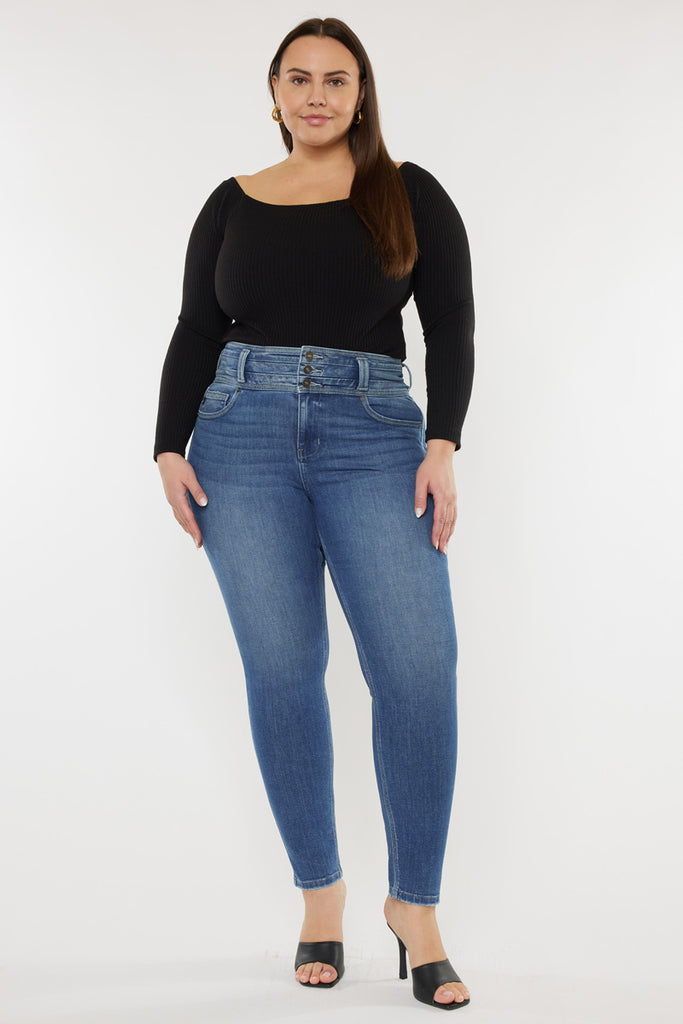 Brianne High Rise Super Skinny Jeans (Plus Size) - Official Kancan USA