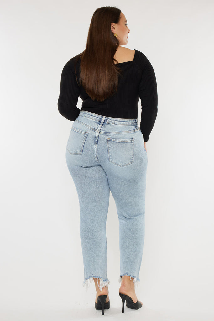 Mapel High Rise Slim Straight Jeans (Plus Size) - Official Kancan USA